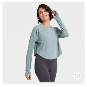 NWT All In Motion Long Sleeve Crop Top - Teal